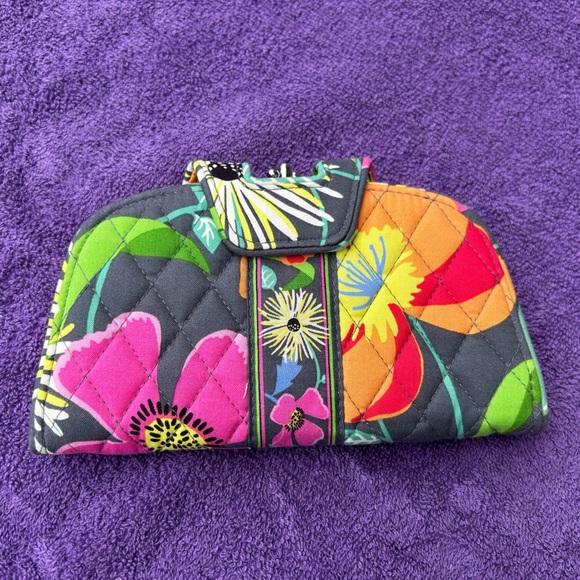 Vera Bradley Jazzy Blooms Kiss n Snap Wallet - Picture 1 of 7